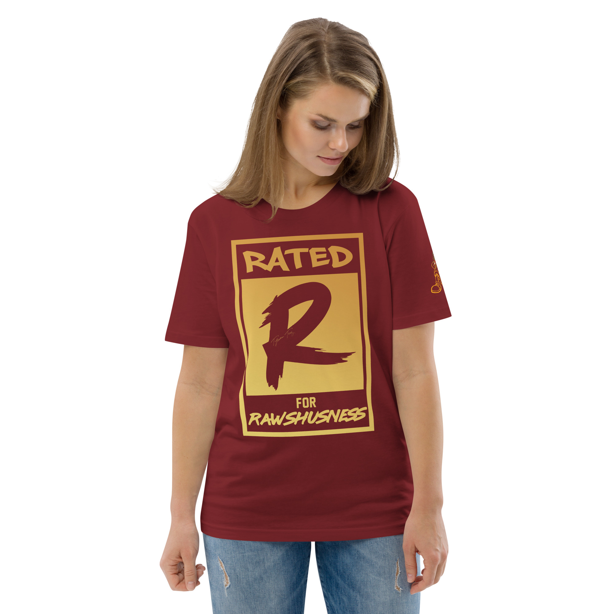 Rated R for Rawshushness (Mens T-Shirt Gold Graphic) - Image 35