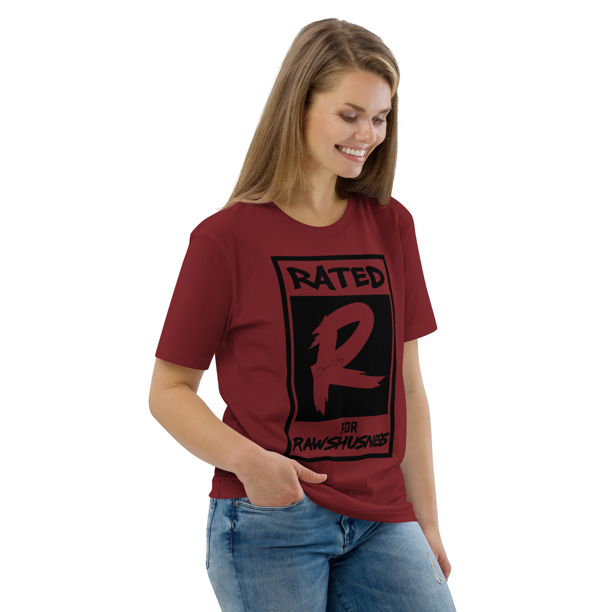 Rated R for Rawshushness (T-Shirt with Black Graphic) - Image 18