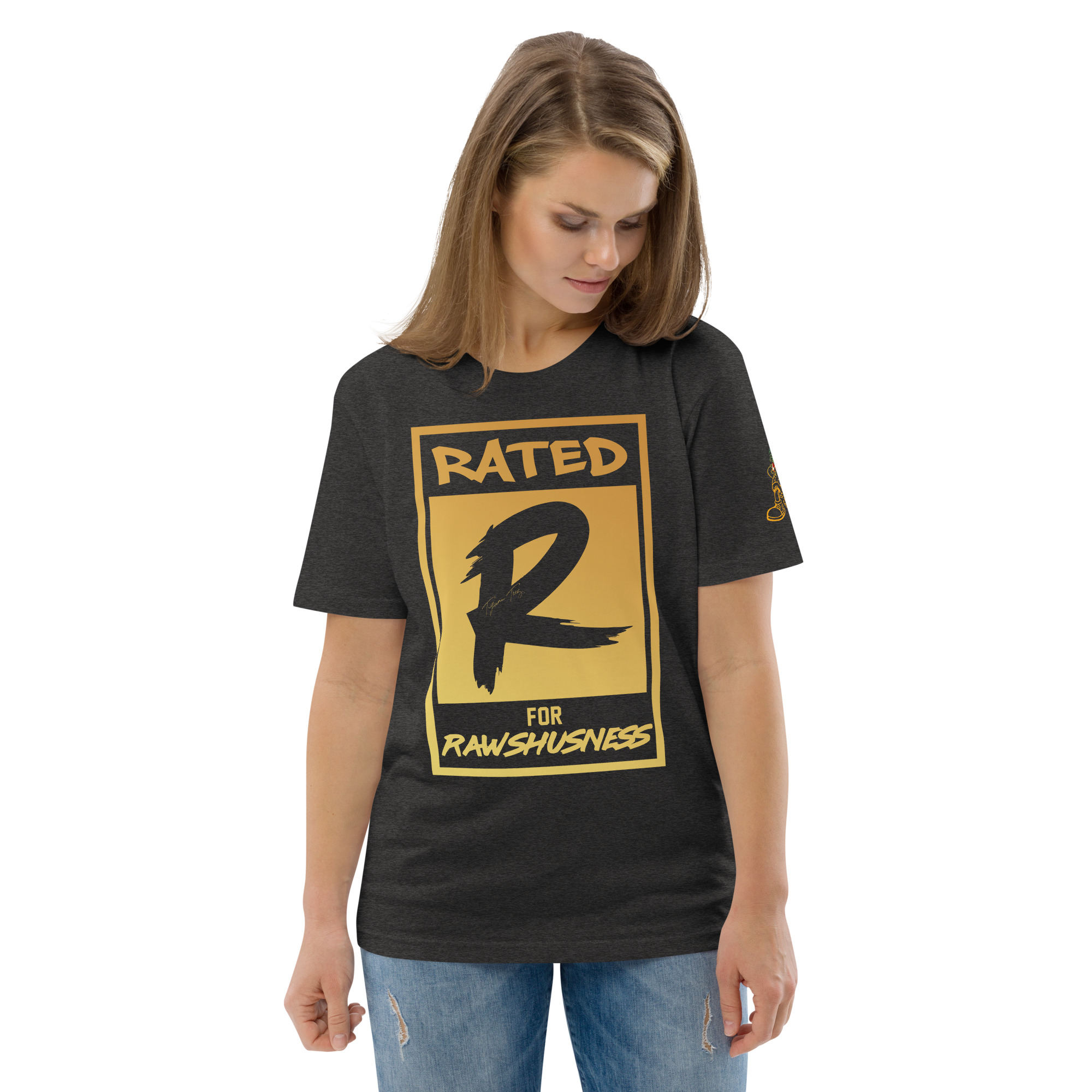 Rated R for Rawshushness (Mens T-Shirt Gold Graphic) - Image 28
