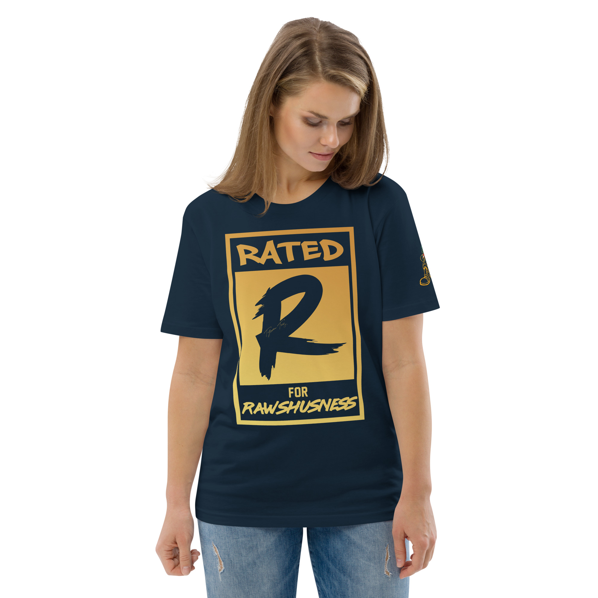 Rated R for Rawshushness (Mens T-Shirt Gold Graphic) - Image 21