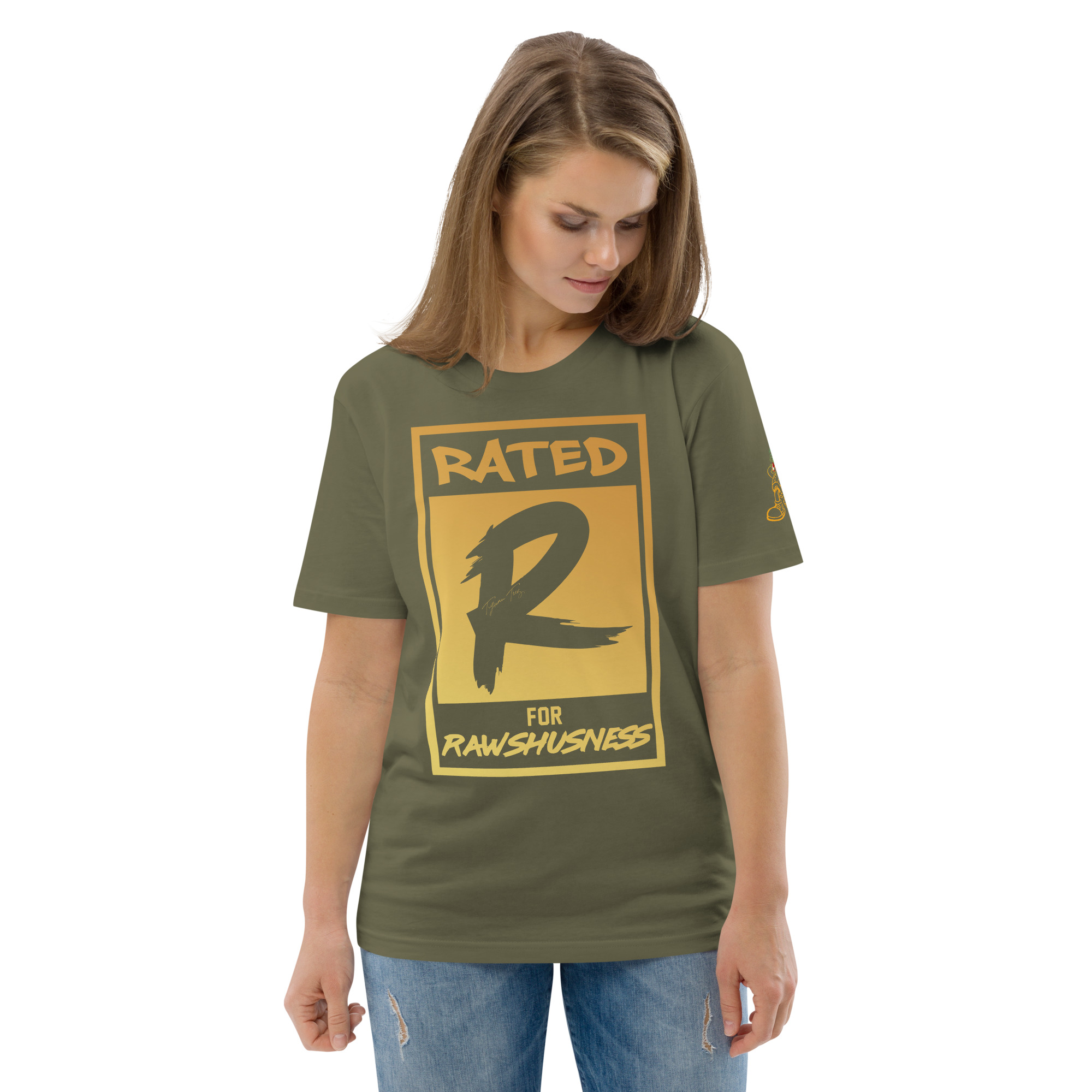 Rated R for Rawshushness (Mens T-Shirt Gold Graphic) - Image 63