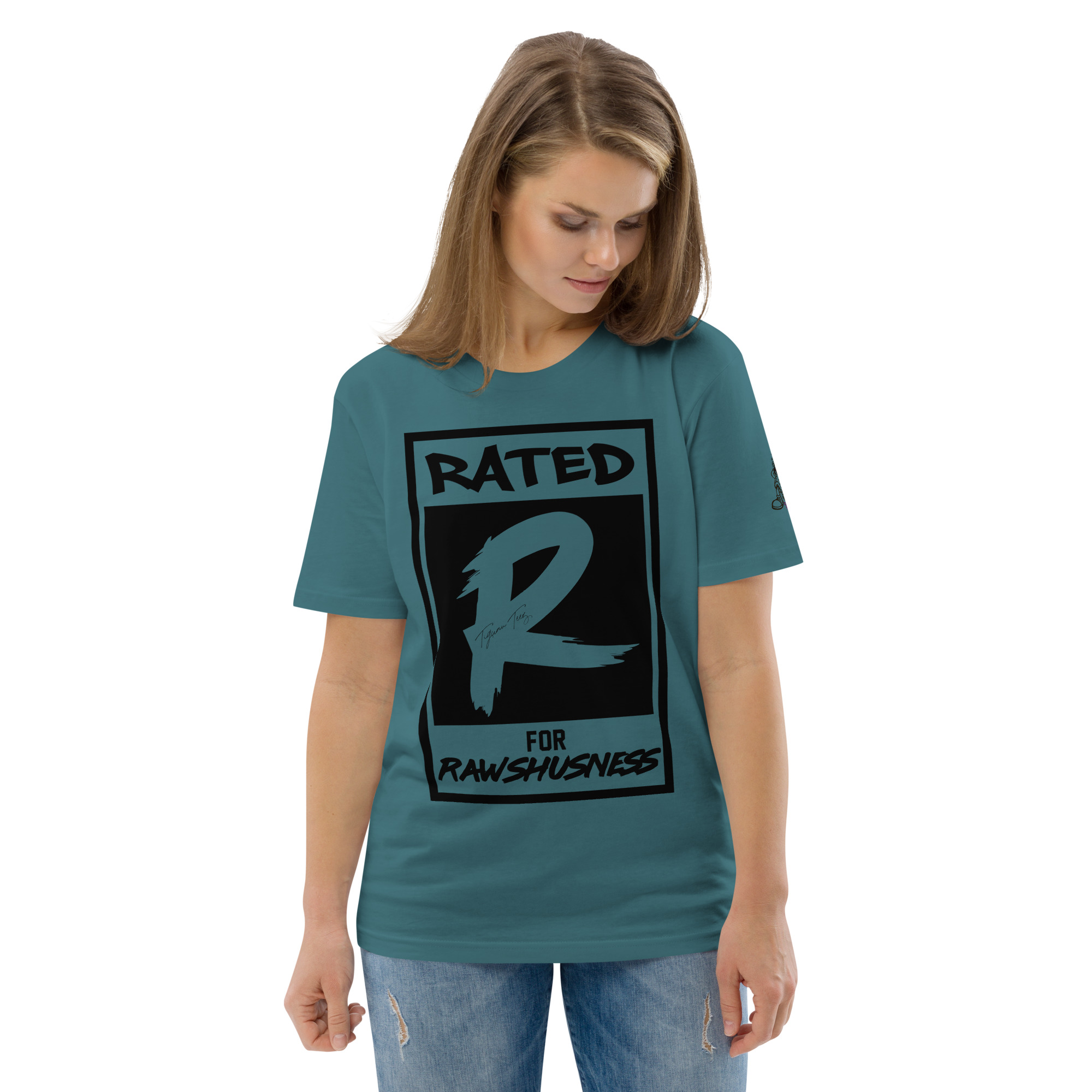 Rated R for Rawshushness (T-Shirt with Black Graphic) - Image 30