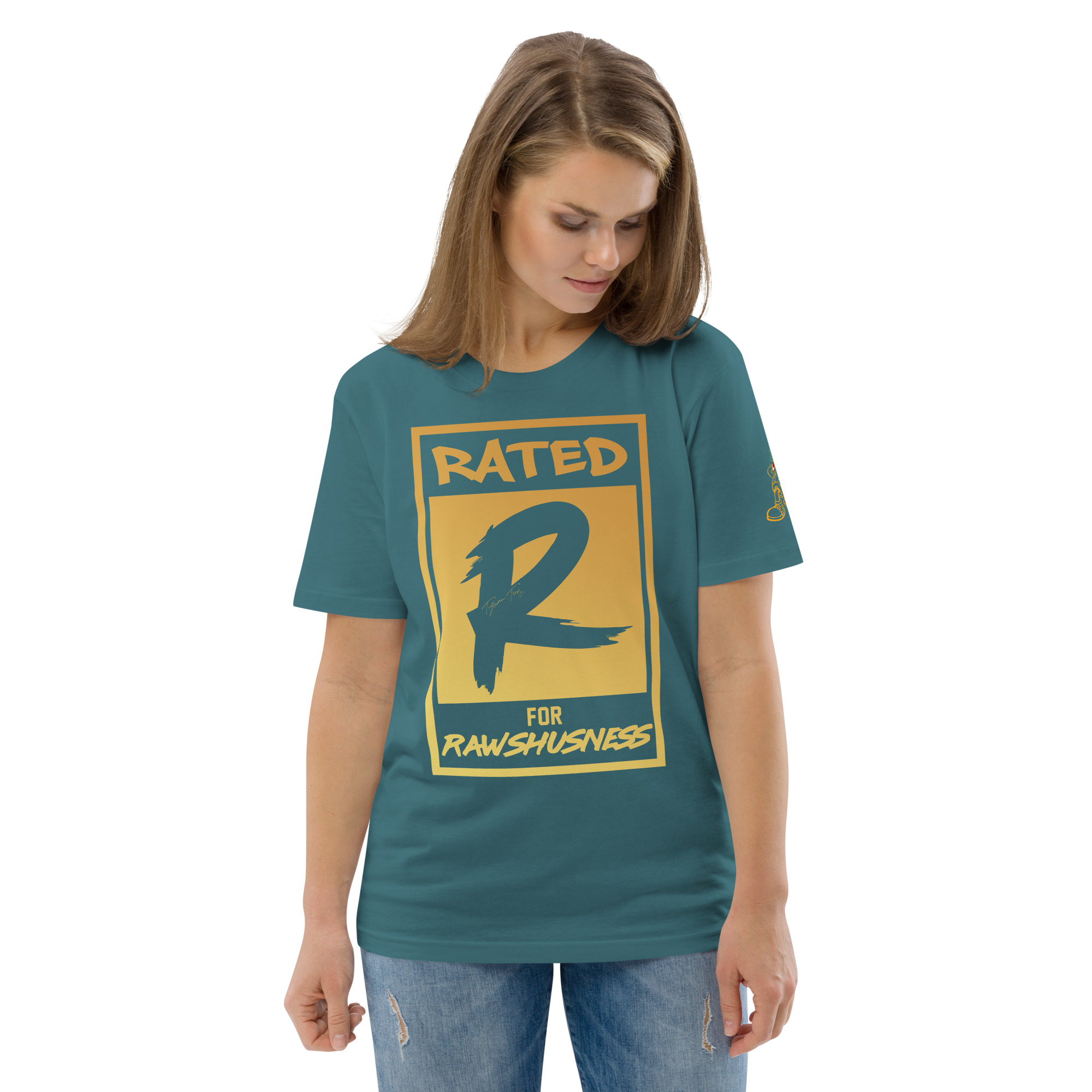 Rated R for Rawshushness (Mens T-Shirt Gold Graphic) - Image 56