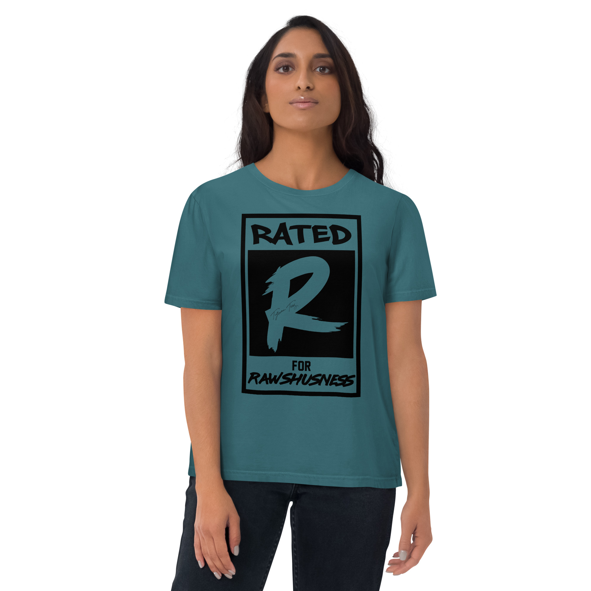 Rated R for Rawshushness (T-Shirt with Black Graphic) - Image 3