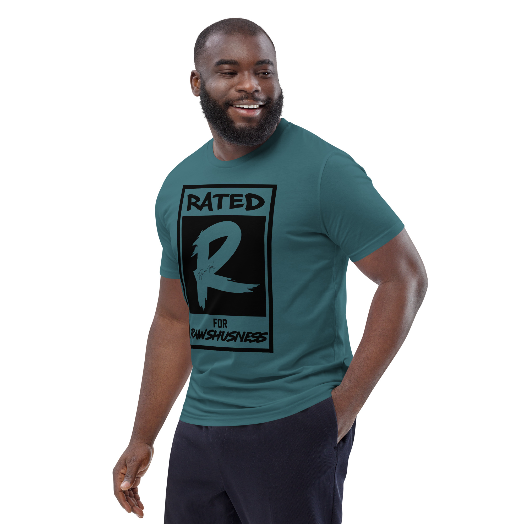 Rated R for Rawshushness (T-Shirt with Black Graphic) - Image 2