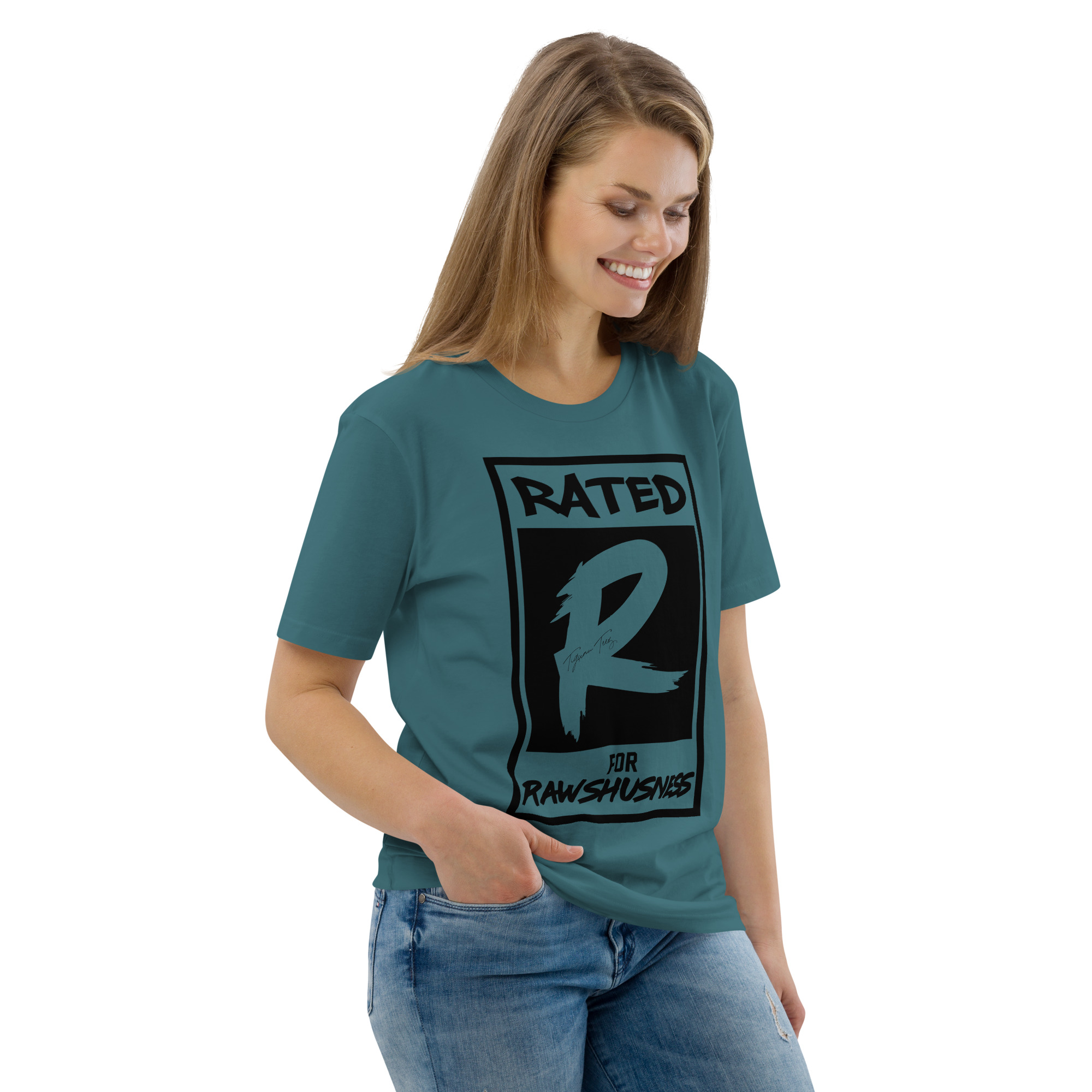 Rated R for Rawshushness (T-Shirt with Black Graphic) - Image 34