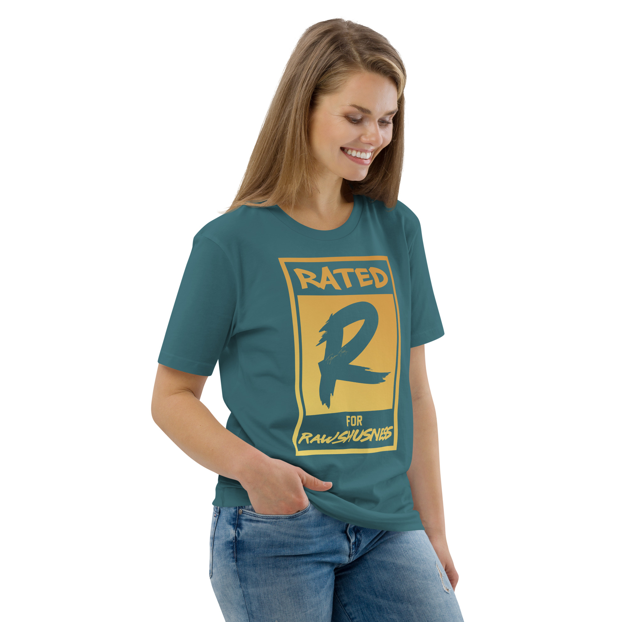 Rated R for Rawshushness (Mens T-Shirt Gold Graphic) - Image 60