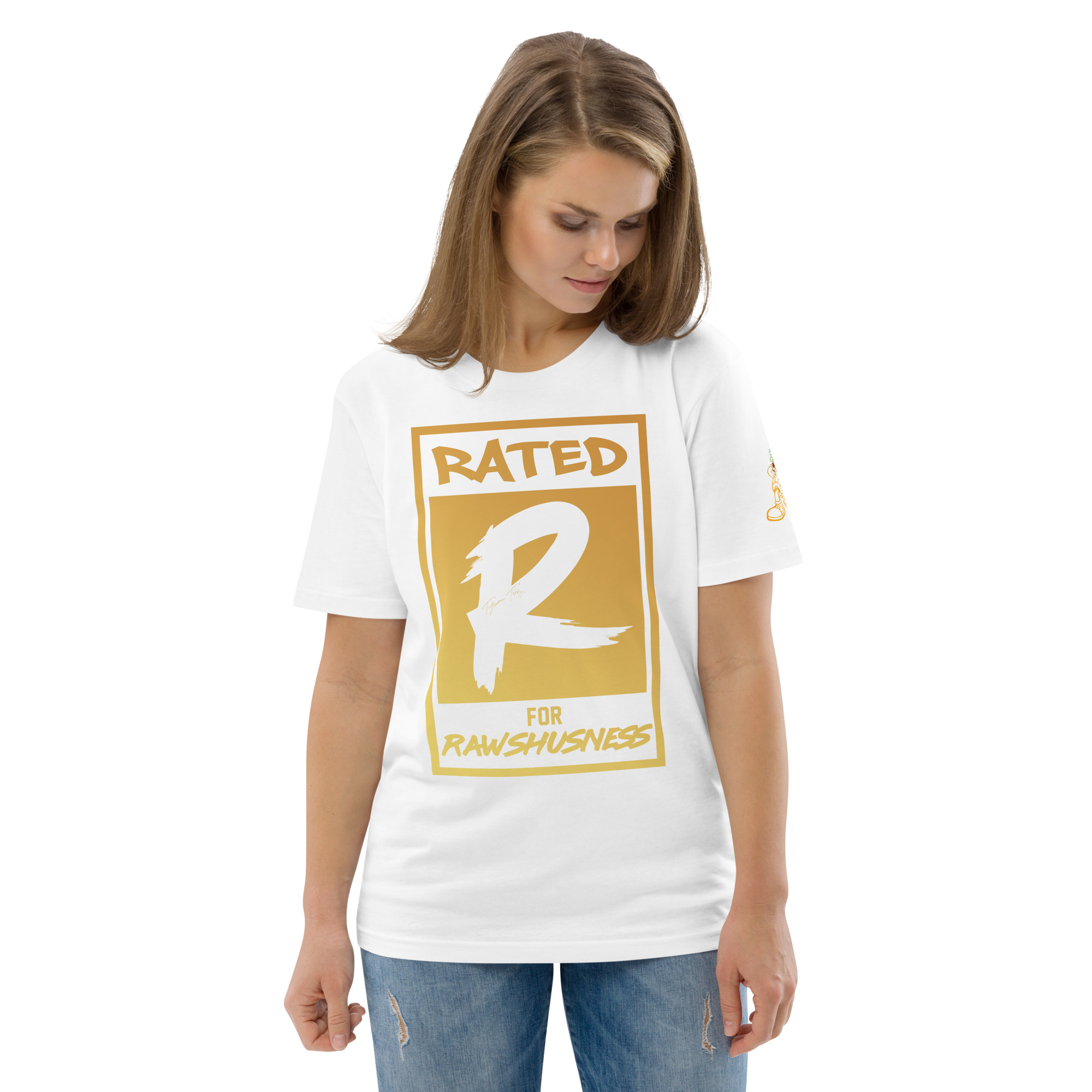 Rated R for Rawshushness (Mens T-Shirt Gold Graphic) - Image 70