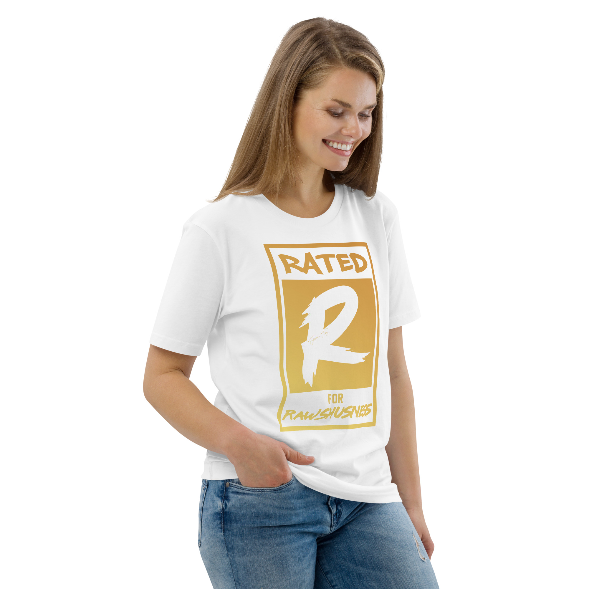 Rated R for Rawshushness (Mens T-Shirt Gold Graphic) - Image 74
