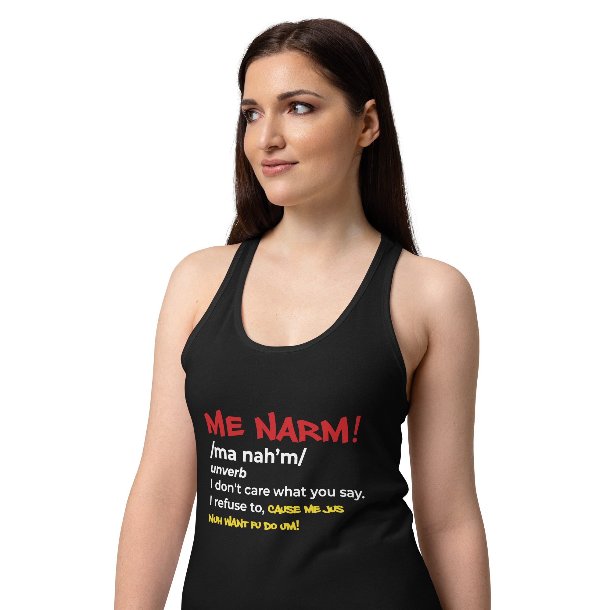 Me Narm! Women’s fitted racerback tank top - Image 3