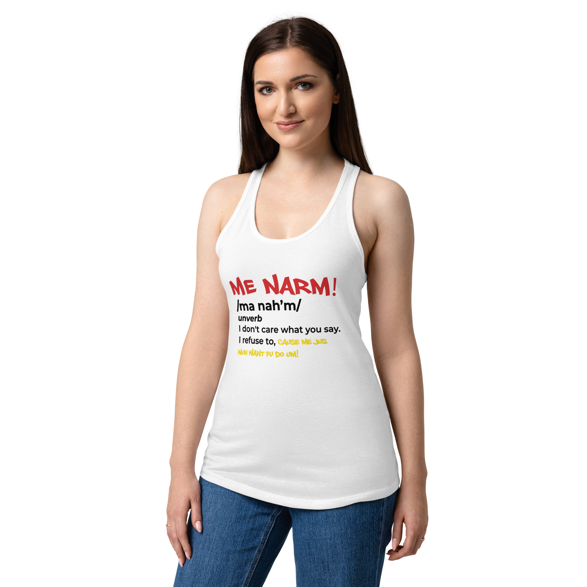 Me Narm! Women’s fitted racerback tank top - Image 3